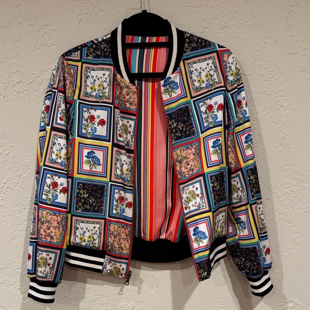 Floral Patchwork Bomber Jacket